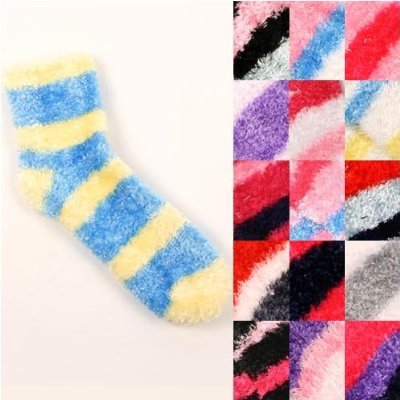 Urban Boundaries Fuzzy Stripe Socks