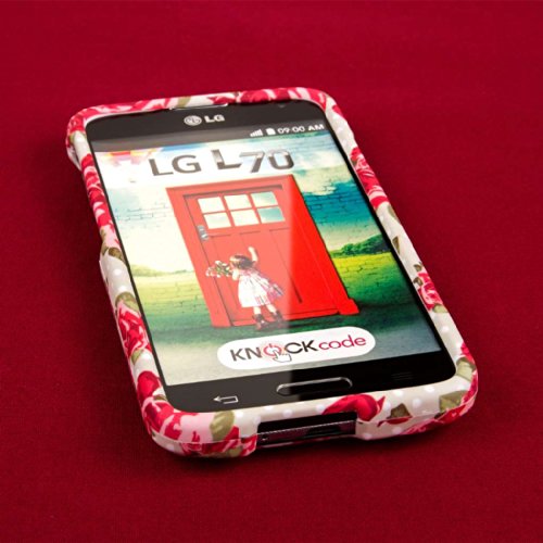 MPERO SNAPZ Series Rubberized Case for LG Optimus L70 / Realm - Vintage Red Roses