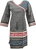 Indian Tunic Top Womens Kurti Cotton Dark Grey Kurta Dress India Clothing Large