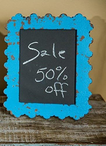 Faux Vintage Electric Blue Framed Tabletop Chalkboard