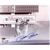 Pete Rose Cincinnati Reds Fight with Bud Harrelson 8x10 Autographed Black and White Photograph