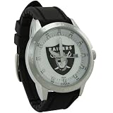 NFL Oakland Raiders Black Polyurethane Band Watch