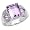 4.30 Carat Genuine Amethyst Octagon & Trillions Sterling Silver Ring