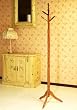Frenchi Furniture Wood Coat/Hat Rack Stand in Oak Finish
