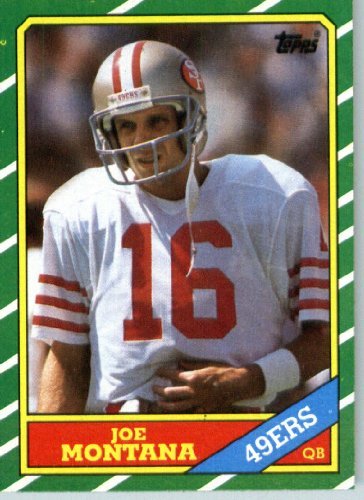 1986 Topps # 156 Joe Montana San Francisco 49ers Football Card- Near Mint to Mint Condition - In Protective Screwdown Display Case!
