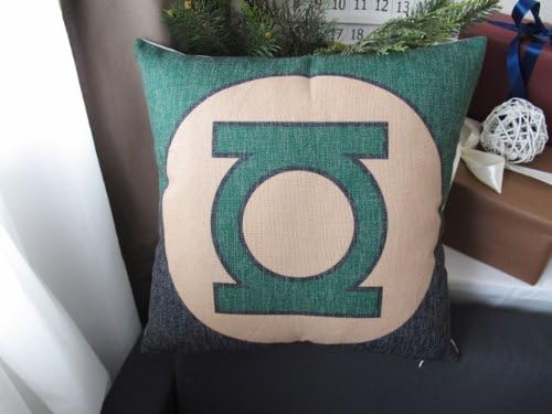 Pillow Case Cushion Cover Linen Home Dec 17.7" Marvel Comics Figure Heroes 6 Patterns (Green Lantern)