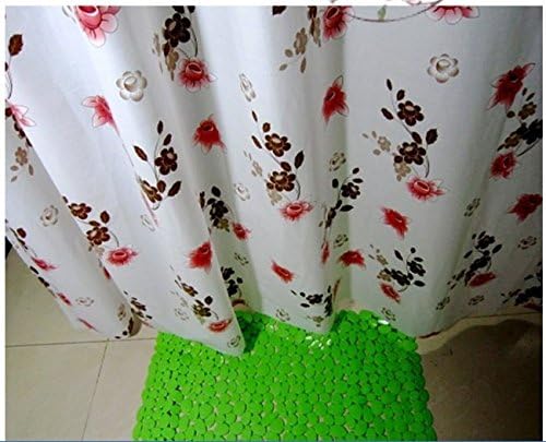 Graceful White EVA Shower Curtain with Sweet Hibiscus Pattern, Fashion Bathroom Accessory, Waterproof and Mildewproof Shower Curtian, 72 x 80 inches (180 x200cm)