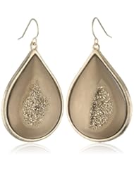 Marcia Moran "Glamour" Gold Plated Brushed Gold Druzy Earrings