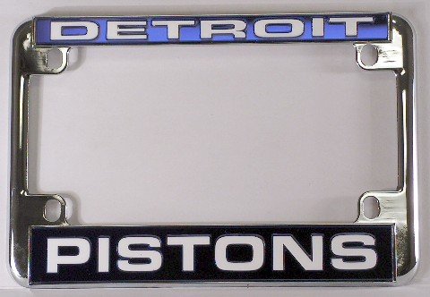 Detroit Pistons Chrome Motorcycle RV License Plate Frame