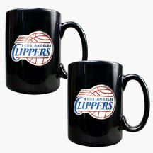 Click here to buy Los Angeles Clippers 2 Piece Black Ceramic Mug Set by Great American Products.