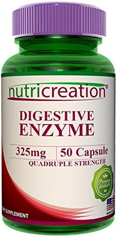 nutricreation - Digestive Enzyme 325mg QUADRUPLE STRENGTH PANCREATIN