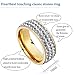 VNOX Women Stainless Steel Eternity Ring CZ Cubic Zirconia Circle Round,Gold Plated,7mm Width,Size 11