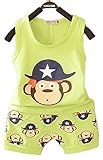 アイセレクト（i-select） 子供服 ベビー服 男の子用 タンクトップ パンツ セット キッズ (100cm, グリーン猿)