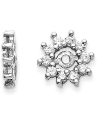 14k White Gold G-H SI2 Quality Diamond Earrings jacket. Carat Wt- 0.32ct