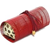 雅竹 三角おむすび篭(小)結び紐付・朱 70-215の画像