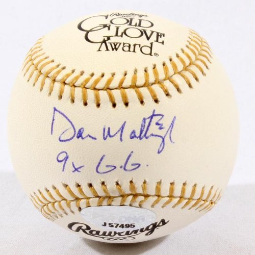 Don Mattingly Signed Gold Glove Baseball w/ 9x GG - PSA/DNA - Autographed MLB Gloves