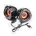 WESDAR Computer Speakers, 3.5mm USB Powered Subwoofer PC Speakers for Desktop Laptop Notebook, Pack of 2 (Orange)
