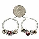 Lady Bug Charm Hoop Earrings Fashion Jewelry