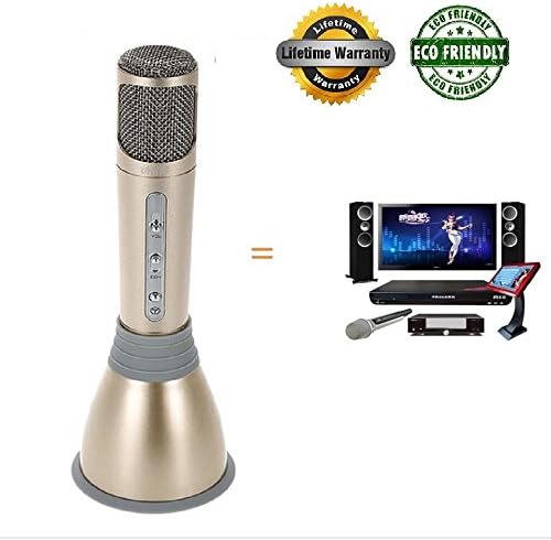LLUNC Portable Bluetooth Karaoke Microphone Wireless Condenser Handheld Microphone with Mic Speaker KTV Singing Record for Smart Phones Computer