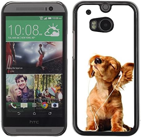 Ziland Slim Design Case Cover Shel / Golden Retriever White Music Puppy / HTC One M8