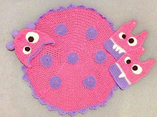 Baby Set, Blanket, Hat and Bibs Baby Girl Set in Pink and Purple, Baby Shower Gift, Christening/Baptism Gift, Funny Face Little Monster Baby Set