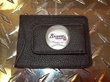 Atlanta Braves MLB Black Leather Money Clip Holder