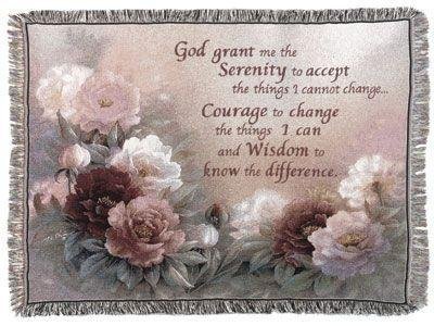Serenity Prayer with Flowers Tapestry Throw Blanket 50" x 60"