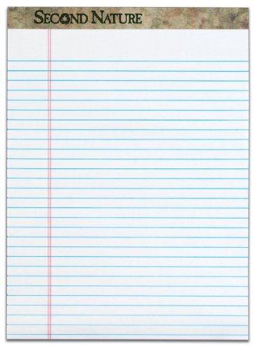 Tops Second Nature Recycled White Legal Rule 50 Sheet 8 1/2x11 Pads 12 Pack (74880)