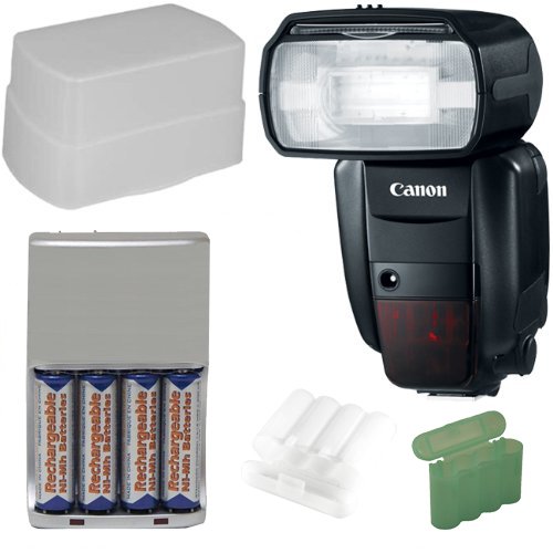 Canon Speedlite 600EXRT Flash + 3pc Bundle Accessory Kit for Canon EOS