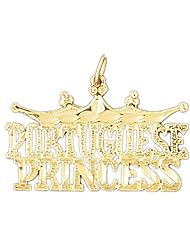 14K Yellow Gold Portuguese Princess Pendant