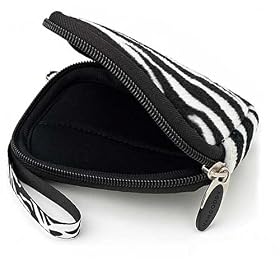 Durable and Elegant Neoprene Digital Camera Sleeve Case for your Canon Powershot S Series: Specifically Powershot S100 HS or Powershot S95 HS in Classic Zebra Animal Print , interior lined with double padding preventing damages!!!