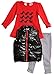 Peanut Buttons Little Girls'Black Polyfilled Vest with Contrast Zipper Set