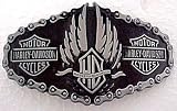 Harley Davidson Wings & Chain Antiqued Belt Buckle