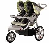 InStep Safari Swivel Wheel Double Jogger, Gray/Green