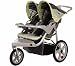 InStep Safari Swivel Wheel Double Jogger, Gray/Green