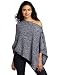 525 America Women's Tweed Poncho Sweater, Darkest Indigo, Medium/Large