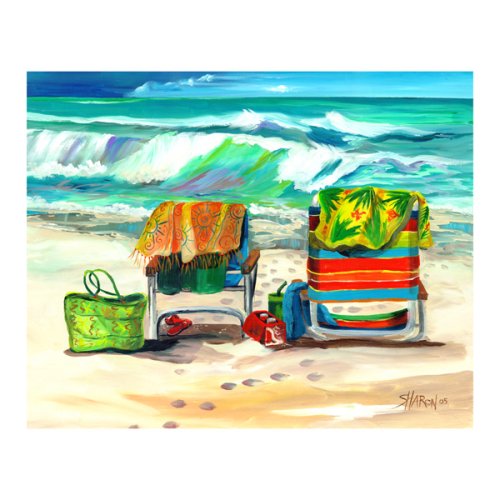Beach Chairs 3 by Sharon Kusha Outdoor Wall Art – 23×18″