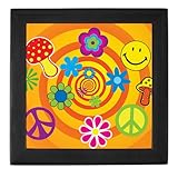 IMAGE OF Keepsake Box Black 70s Spiral Peace Symbol