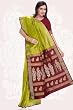 Green Tana Fancy Art Silk Sari with Reddish Maroon Pallu
