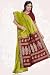 Green Tana Fancy Art Silk Sari with Reddish Maroon Pallu