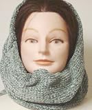 Hd148, Hand Knitted and Hand Crochet Finished Two Ply Khaki Rayon Chenille Heavy Balaclava Neck Warmer Scarf Tube for Women and Teens to Wear in Very Cold Weather