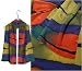 ULRIKE Oblong Flat Crepe Silk Scarf - Bold zig zag in rich jewel tones of tobacco, de...