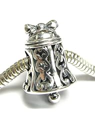 Sterling Silver Christmas Wedding Jingle Bell Bead For Pandora Chamilia Troll European Charm Bracelets