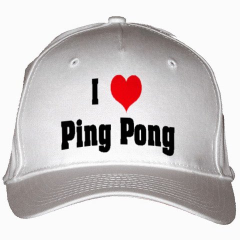 I Love/Heart Ping Pong White Hat / Baseball Cap T-ShirtFrenzy 