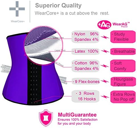 Agegg Women Latex Sport Girdle Waist Trainer Corset Body Cincher Shapewear