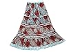 Womans Long Skirt Bohemian Hippy Red White Printed Maxi Skirt Casual Wear