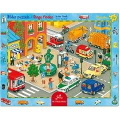 20256 - Die Spiegelburg - Rahmenpuzzle: In der Stadt, 24 Teile, 24 Teile