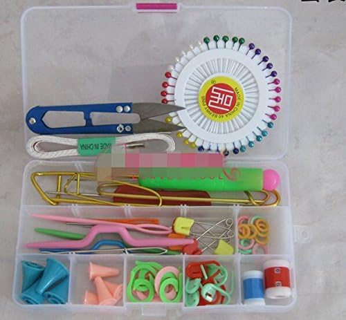 NINEWELL Mixed Sewing Knitting Crochet Tools Supplies with Case Kniting Kit Lots