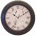 Precision Msf Radio Controlled 28cm Antique Finish Black Wall Clock With Lavender Floral Dial