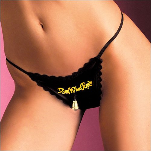 G253 Ring When Ready' G-String, Black/One Size